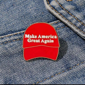 Make America great again trump hat enamel political pin red republican brooch pi